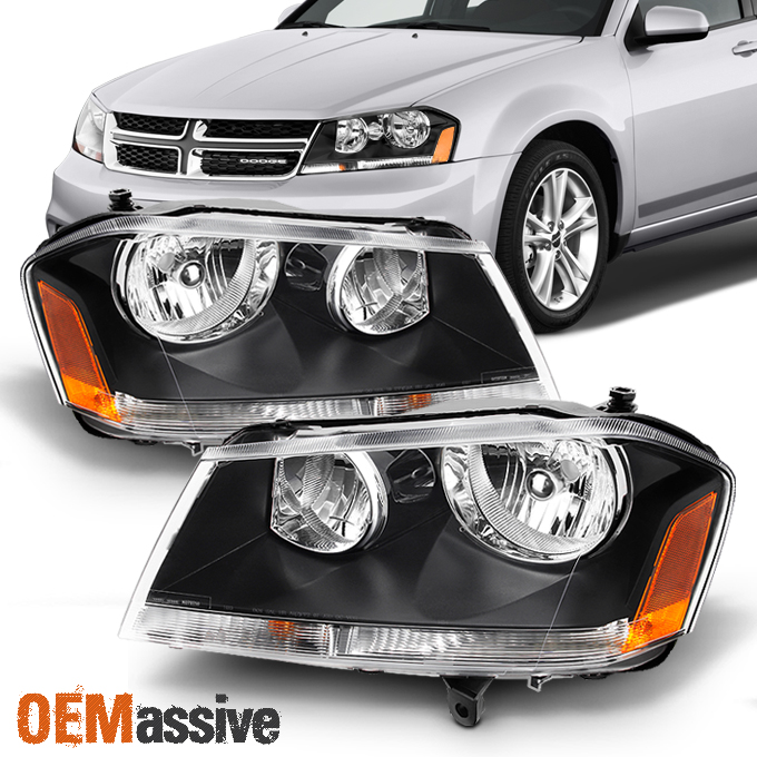 20082014 Dodge Avenger SXT SE Replacement Headlights Headlamps 0814 Left+Right